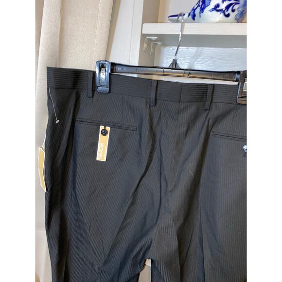 NWT MK MICHAEL Michael Kors size 40W X 30L Black Striped Men’s Dress Pants - Picture 6 of 9